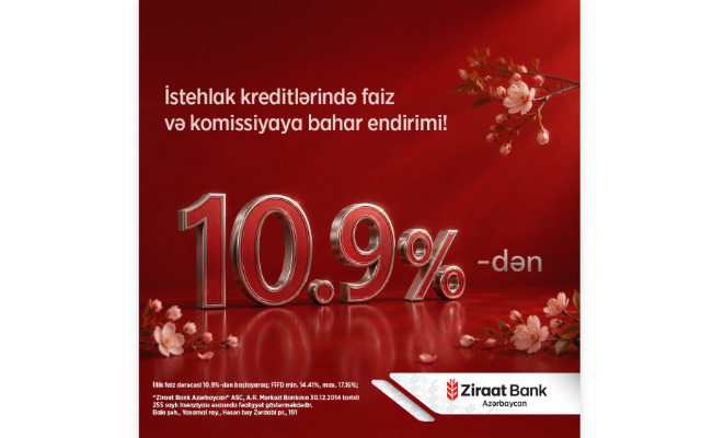 "Ziraat Bank Azərbaycan" istehlak kreditləri üzrə